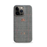 Deri iPhone Kılıf 13 Pro Max Ekose Full Deri