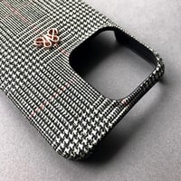 Deri iPhone Kılıf 13 Pro Max Ekose Full Deri