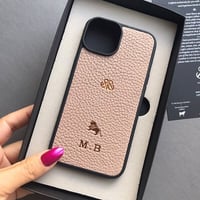 Deri iPhone Kılıf 13 Pro Max Pudra Togo