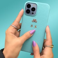 Deri iPhone Kılıf 13 Pro Max Turkuaz Togo Full Deri