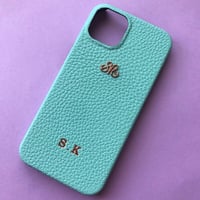 Deri iPhone Kılıf 13 Pro Max Turkuaz Togo Full Deri