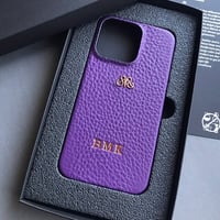 Deri iPhone Kılıf 13 Pro Mor Togo Full Deri