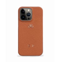 Deri iPhone Kılıf 13 Pro Turuncu Togo Full Deri