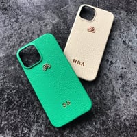 Deri iPhone Kılıf 13 Pro Yeşil Togo Full Deri