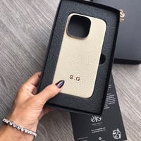 Deri iPhone Kılıf 14-13 Krem Togo Full Deri