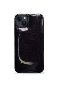Deri iPhone Kılıf 14-13 Simli Mor Rugan Full Deri
