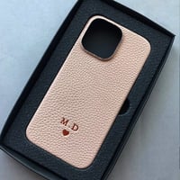 Deri iPhone Kılıf 14 Plu Pudra Togo Full Deri
