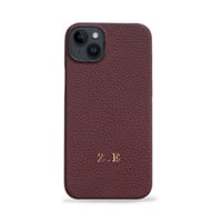 Deri iPhone Kılıf 14 Plus Bordo Togo Full Deri