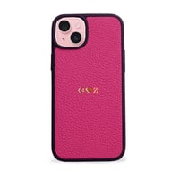 Deri iPhone Kılıf 14 Plus Fuşya Togo