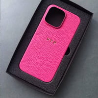 Deri iPhone Kılıf 14 Plus Fuşya Togo Full Deri