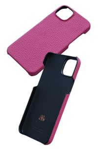 Deri iPhone Kılıf 14 Plus Fuşya Togo Full Deri
