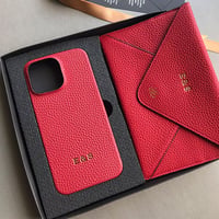 Deri iPhone Kılıf 14 Plus Kırmızı Togo Full Deri