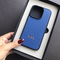 Deri iPhone Kılıf 14 Plus Mavi Togo