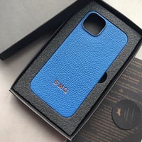 Deri iPhone Kılıf 14 Plus Mavi Togo Full Deri