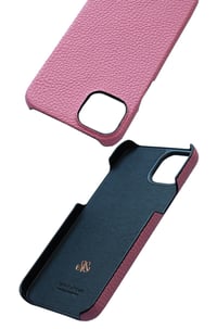 Deri iPhone Kılıf 14 Plus Pembe Togo Full Deri