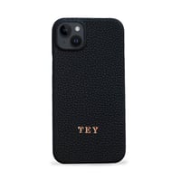 Deri iPhone Kılıf 14 Plus Siyah Togo Full Deri