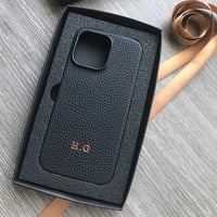 Deri iPhone Kılıf 14 Plus Siyah Togo Full Deri