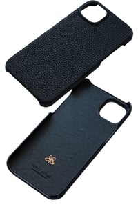 Deri iPhone Kılıf 14 Plus Siyah Togo Full Deri