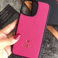Deri iPhone Kılıf 14 Pro Fuşya Togo