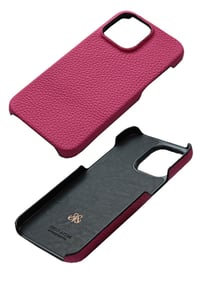 Deri iPhone Kılıf 14 Pro Fuşya Togo Full Deri