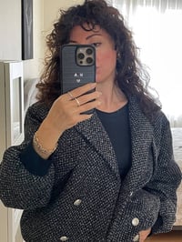 Deri iPhone Kılıf 14 Pro Max  Gri Croco