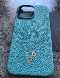 Deri iPhone Kılıf 14 Pro Max Petrol Togo Full Deri