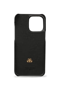 Deri iPhone Kılıf 14 Pro Max Siyah Rugan Full Deri