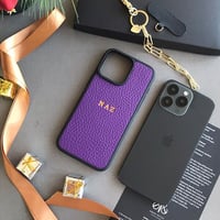 Deri iPhone Kılıf 14 Pro Mor Togo