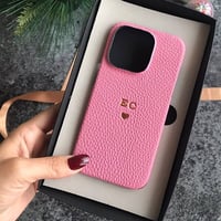Deri iPhone Kılıf 14 Pro Pembe Togo Full Deri