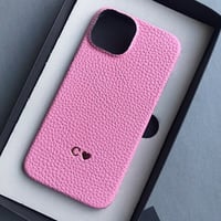 Deri iPhone Kılıf 14 Pro Pembe Togo Full Deri