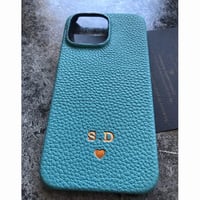 Deri iPhone Kılıf 14 Pro Petrol Togo Full Deri