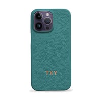Deri iPhone Kılıf 14 Pro Petrol Togo Full Deri