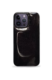 Deri iPhone Kılıf 14 Pro Simli Mor Rugan Full Deri