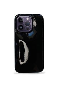 Deri iPhone Kılıf 14 Pro Siyah Rugan Full Deri