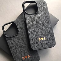 Deri iPhone Kılıf 14 Pro Siyah Togo