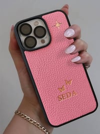 Deri iPhone Kılıf 15 Pembe Togo