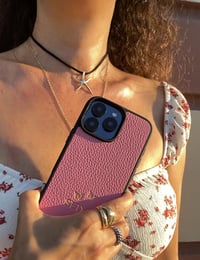 Deri iPhone Kılıf 15 Pembe Togo