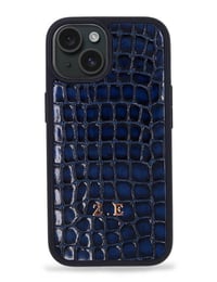 Deri iPhone Kılıf 15 Plus Premium Lacivert