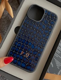 Deri iPhone Kılıf 15 Plus Premium Lacivert