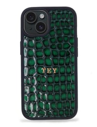 Deri iPhone Kılıf 15 Plus Premium Yeşil