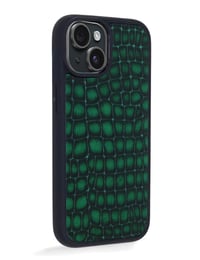 Deri iPhone Kılıf 15 Plus Premium Yeşil