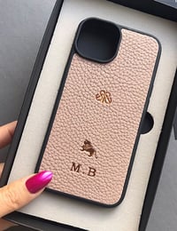 Deri iPhone Kılıf 15 Plus Pudra Togo