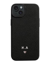 Deri iPhone Kılıf 15 Plus Siyah Togo
