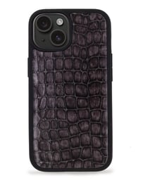 Deri iPhone Kılıf 15 Premium Füme