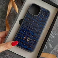 Deri iPhone Kılıf 15 Premium Lacivert