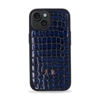 Deri iPhone Kılıf 15 Premium Lacivert