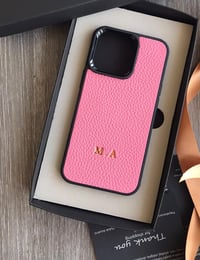 Deri iPhone Kılıf 15 Pro Max Pembe Togo