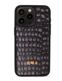 Deri iPhone Kılıf 15 Pro Max Premium Füme