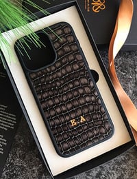 Deri iPhone Kılıf 15 Pro Max Premium Füme