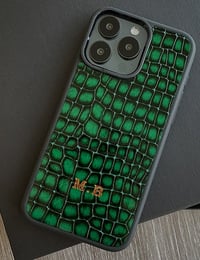 Deri iPhone Kılıf 15 Pro Max Premium Yeşil